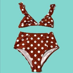 Polka Dot High Waisted Bikini,Size Small